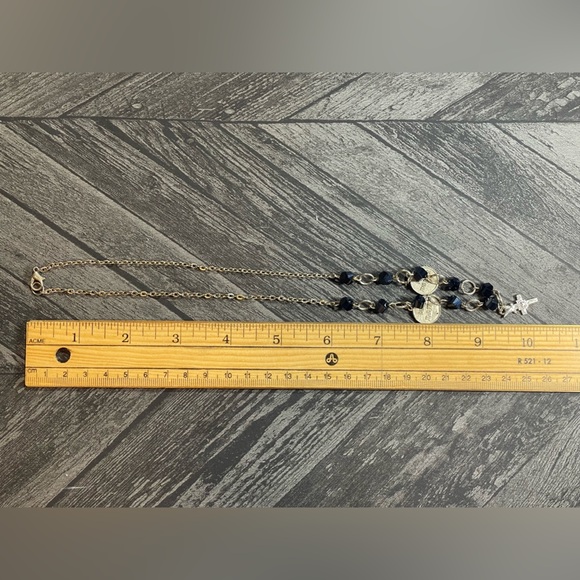 Vintage Black Bead Rosary-Style Necklace with Cross & Saint Jean Medals - Picture 11 of 11